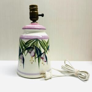 Vintage Art Studio Pottery Table Lamp Fushsia Hues of Purple AS IS